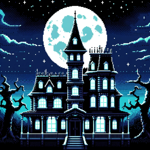 8-Bit Hauntings, a text adventure game logo