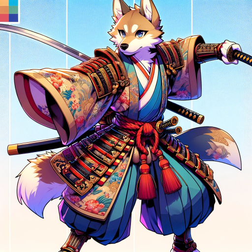 Anime dog Samurai Artist