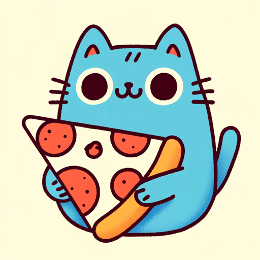 Blue Pizza Cat (AI Art Generator)