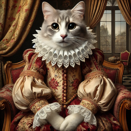 Cat Renaissance Portrait Generator AI